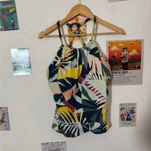 Tropical Print Tankini Set